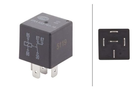 Relay, starter 12V 40A (topelt 87), kaitsmeta