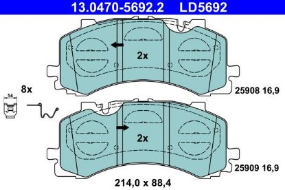 Brake Pad Set, disc brake - Brake Pad Set, disc brake -