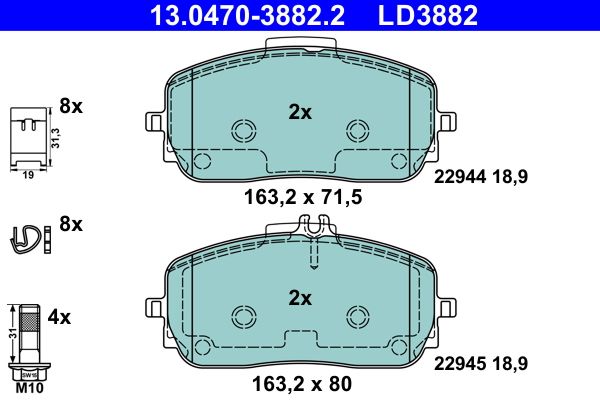 Brake Pad Set, disc brake - Brake Pad Set, disc brake -