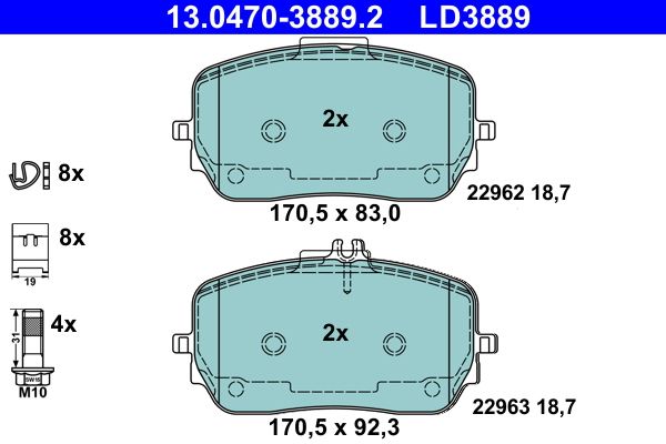 Brake Pad Set, disc brake - Brake Pad Set, disc brake -