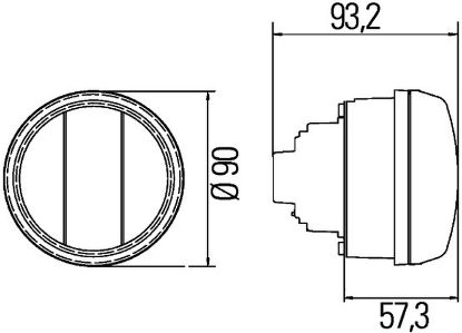 Daytime Running Light P21W, 90mm (+LED gab) 1tk