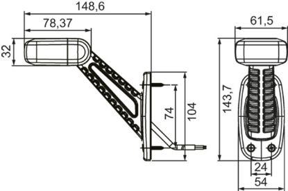 Clearance Light Parem, pun/valg/koll, 10-30V, 148x54x144mm