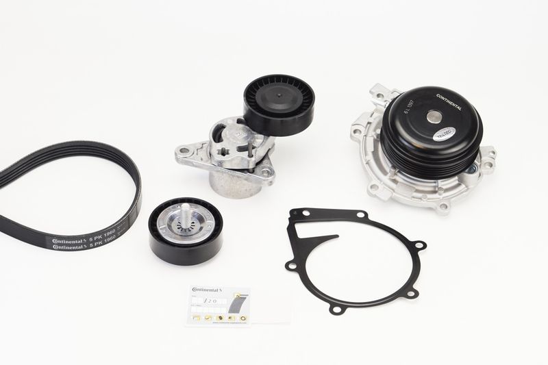 Water Pump + V-Ribbed Belt Kit -