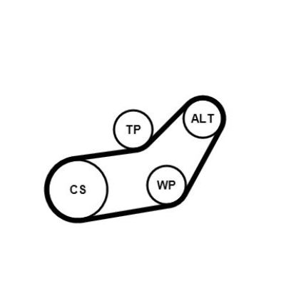 Water Pump + V-Ribbed Belt Kit - Water Pump + V-Ribbed Belt Kit -