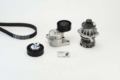 Water Pump + V-Ribbed Belt Kit -
