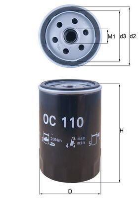 Oil Filter MERCEDES-BENZ - 102 184 03 01