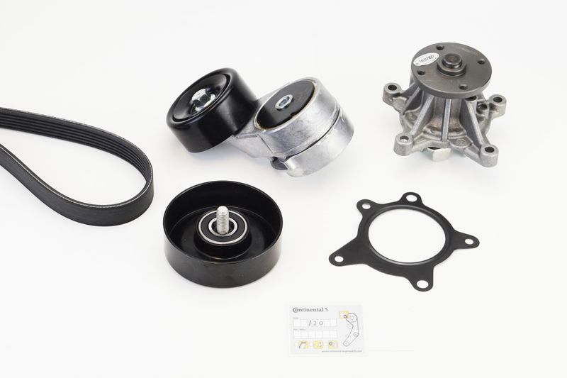 Water Pump + V-Ribbed Belt Kit -