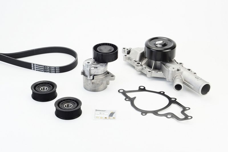 Water Pump + V-Ribbed Belt Kit -