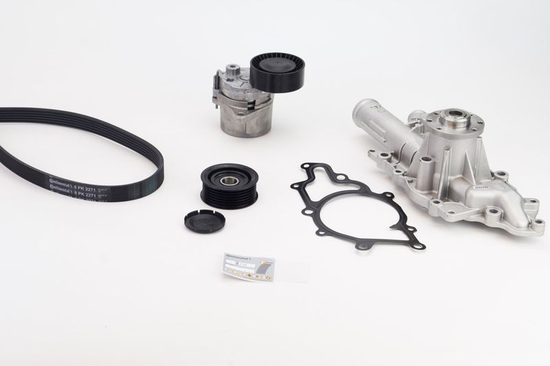 Water Pump + V-Ribbed Belt Kit -