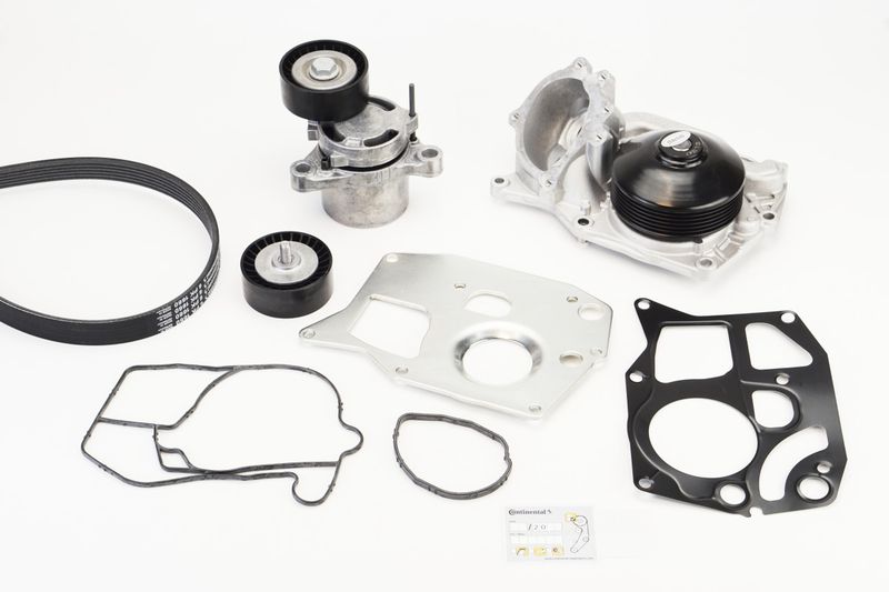 Water Pump + V-Ribbed Belt Kit -