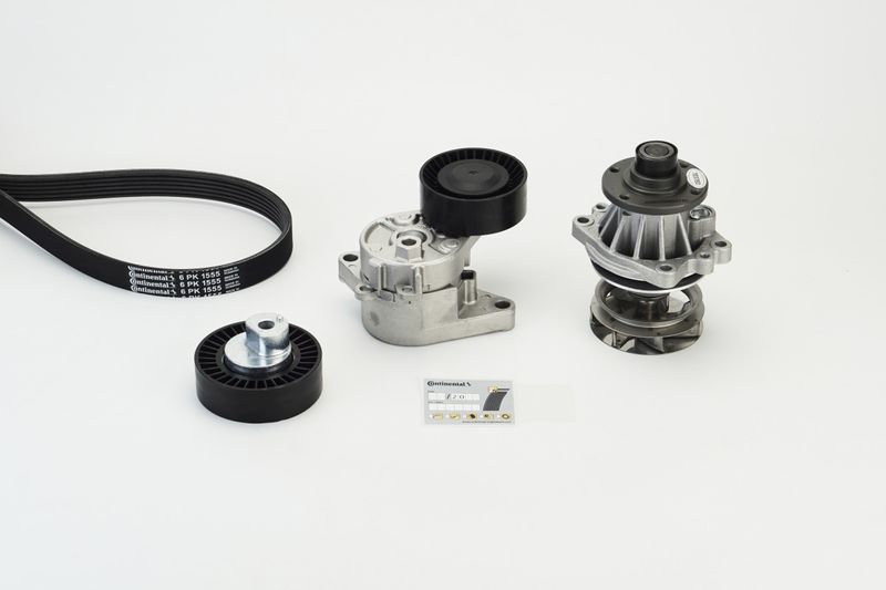 Water Pump + V-Ribbed Belt Kit -