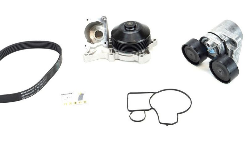 Water Pump + V-Ribbed Belt Kit -