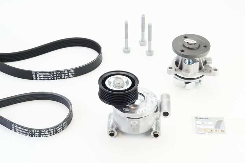 Water Pump + V-Ribbed Belt Kit -