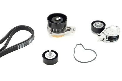 Water Pump + V-Ribbed Belt Kit -