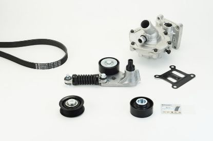 Water Pump + V-Ribbed Belt Kit -