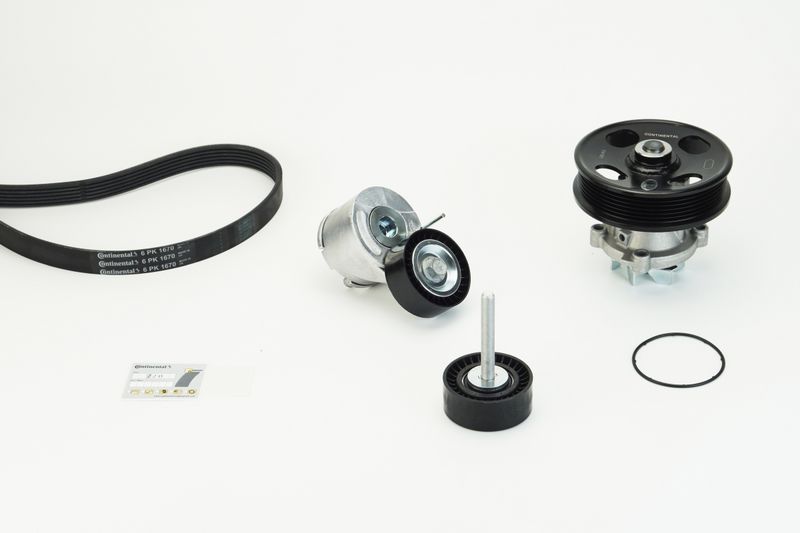 Water Pump + V-Ribbed Belt Kit -