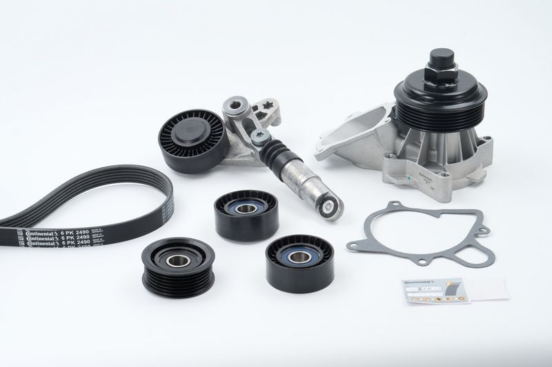 Water Pump + V-Ribbed Belt Kit -